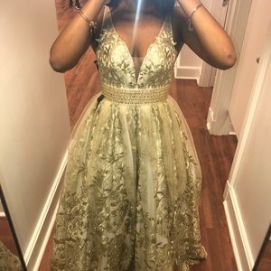 Gold prom dress